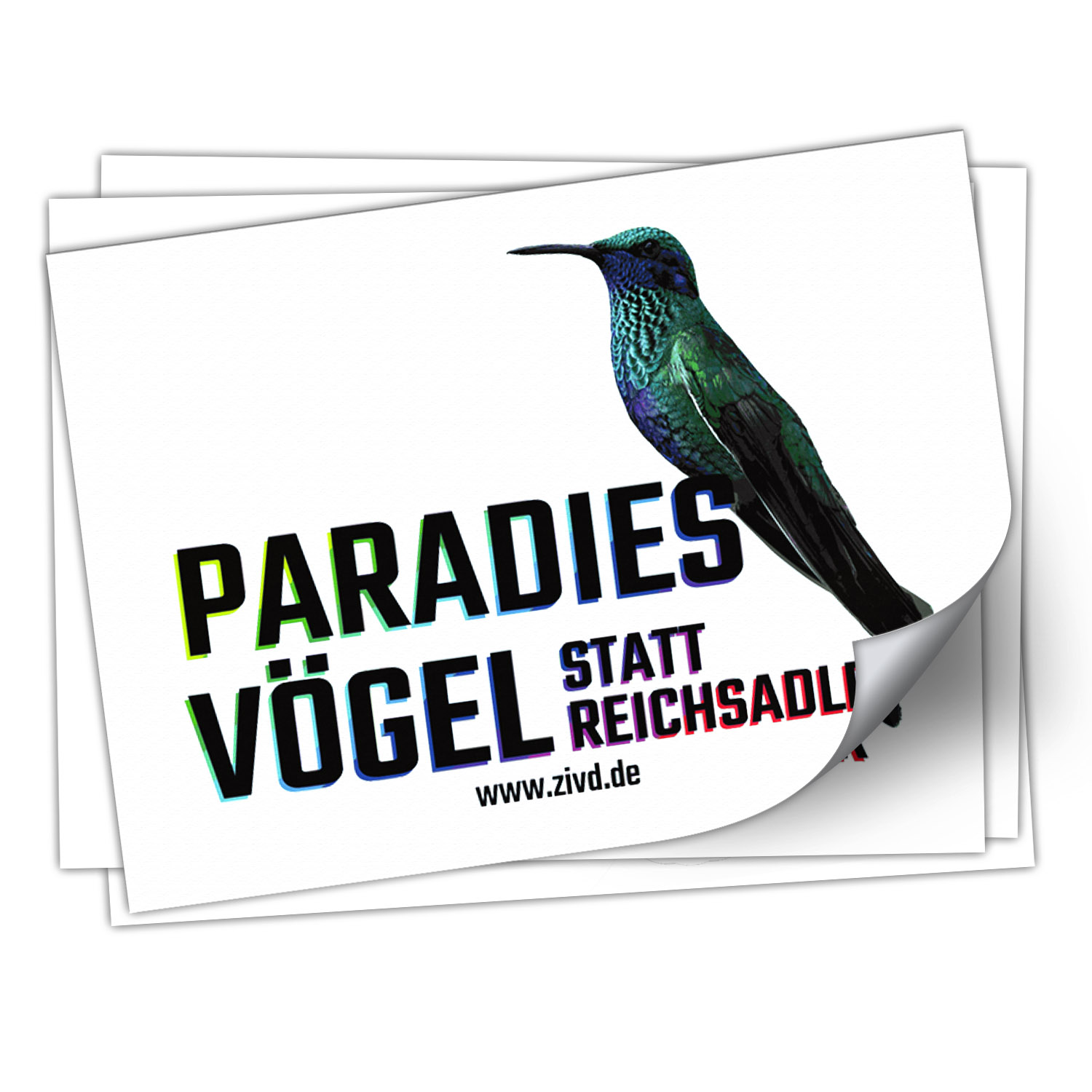 Aufkleber »Paradiesvögel statt Reichsadler« (DIN A7)